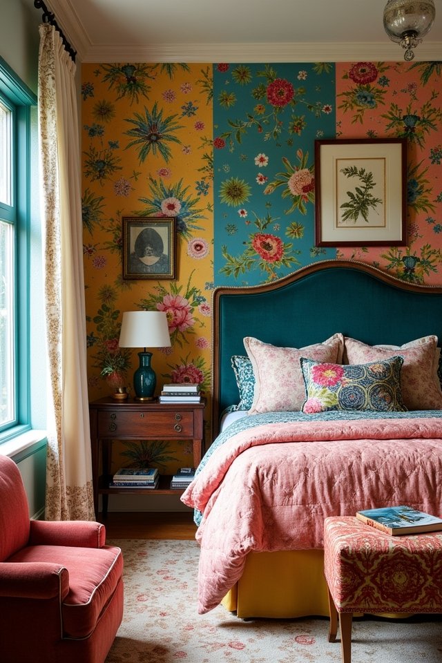 mixing wallpaper patterns creatively