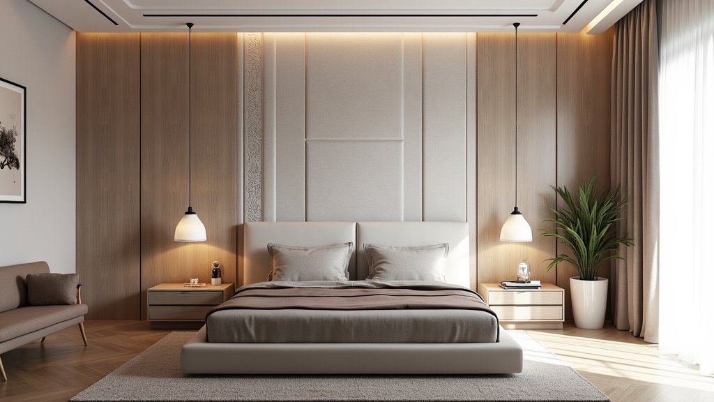 modern bedroom pvc panels