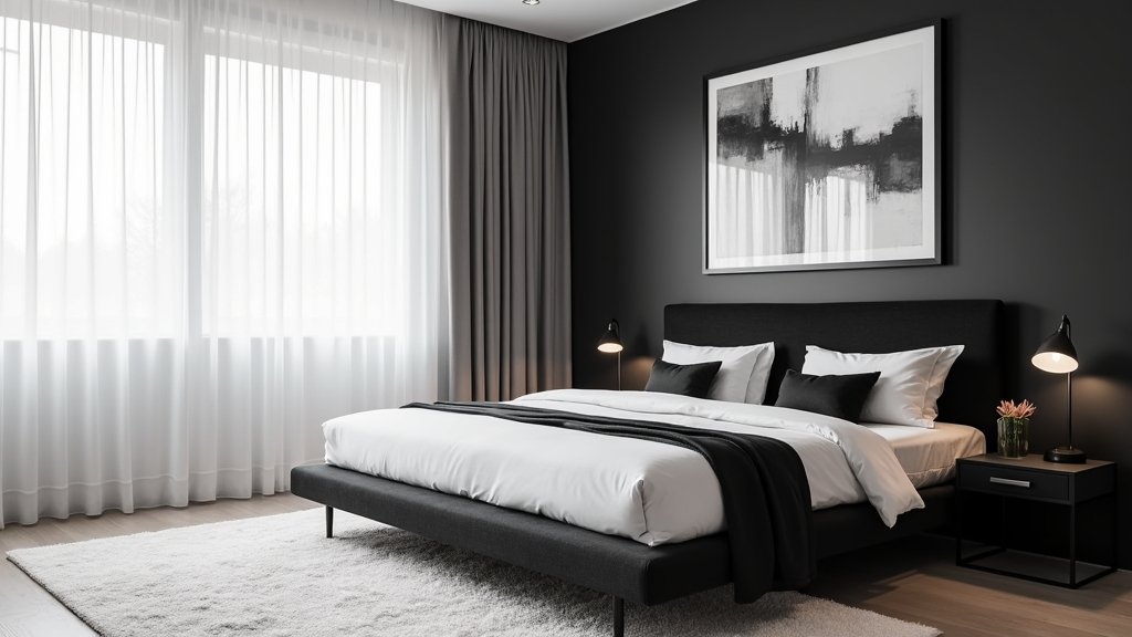 modern black and white bedrooms