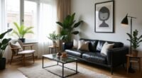 modern black leather couches