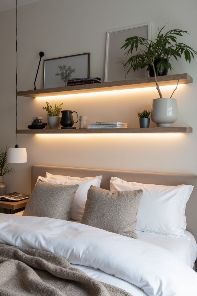modern floating shelf decor
