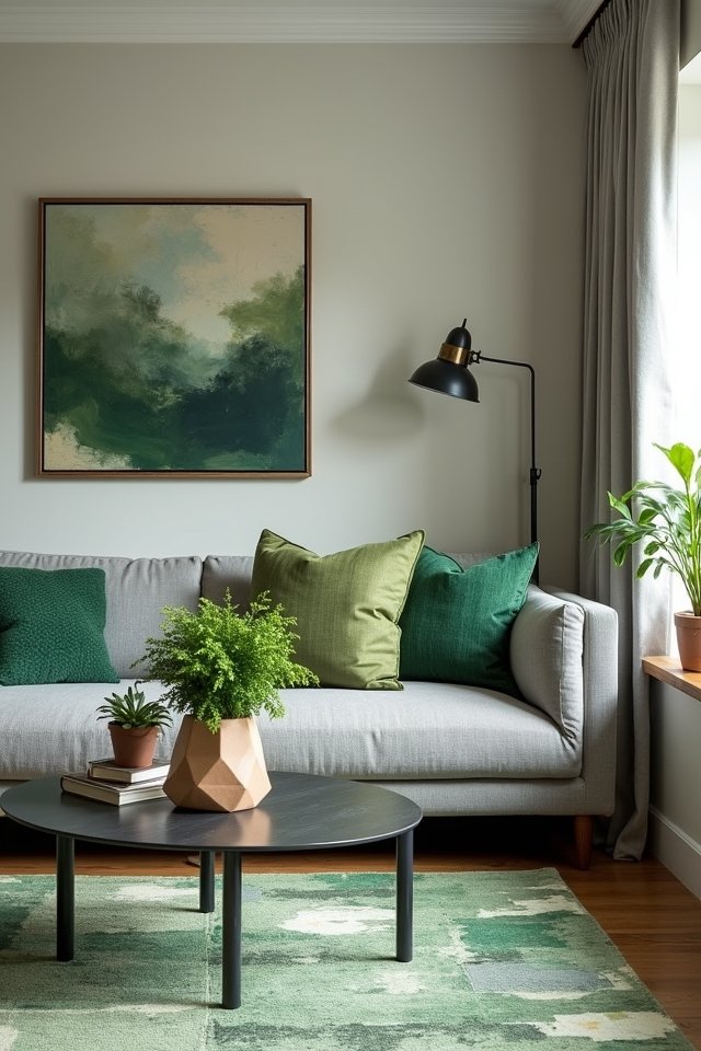 modern geometric living room