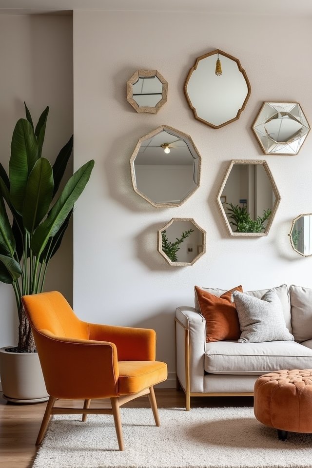 modern geometric mirror decor