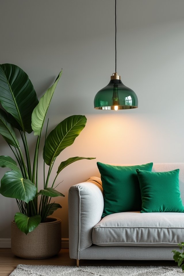 modern grey and green lighting