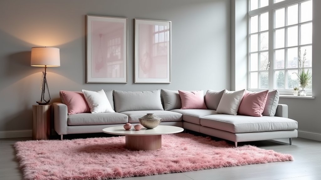 modern grey pink decor