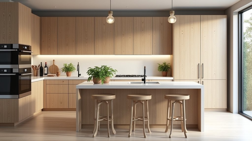 modern light wood cabinets