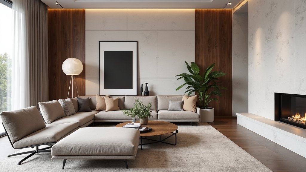 modern living room paneling