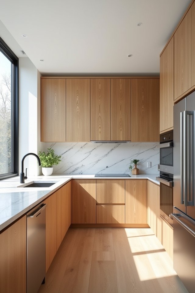 modern minimalist oak cabinetry