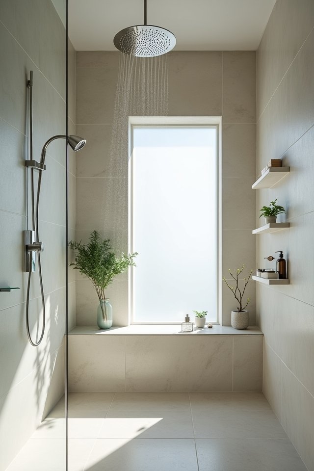 modern minimalist shower shelves