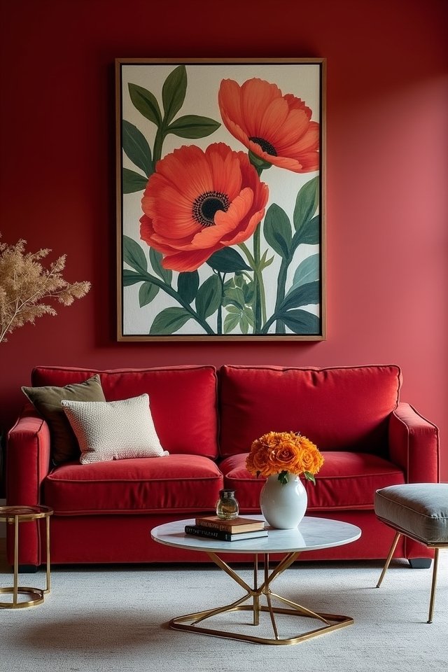 modern red decor fusion