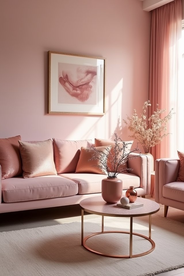 modern rose gold accents