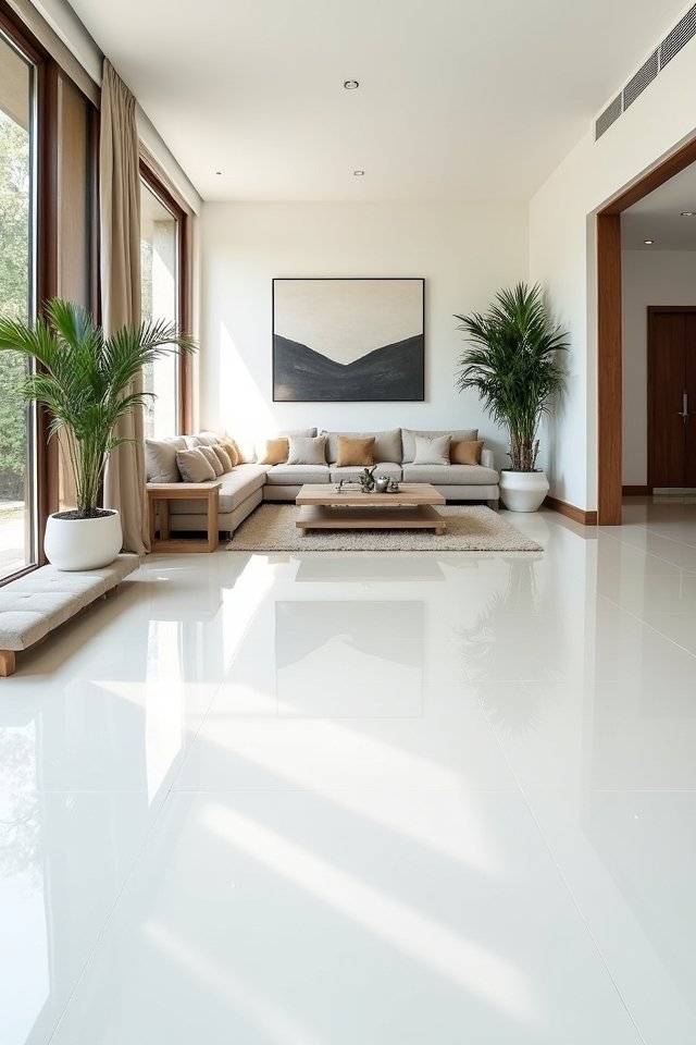 modern sleek white tiles