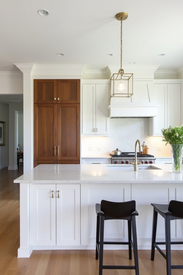 modern white kitchen contrast