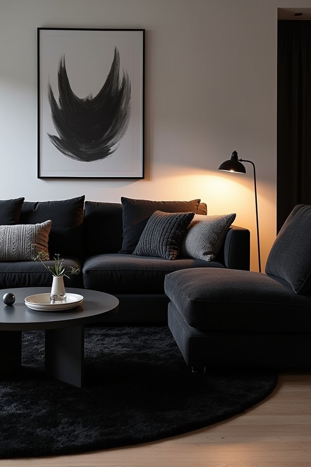 monochromatic cozy living room