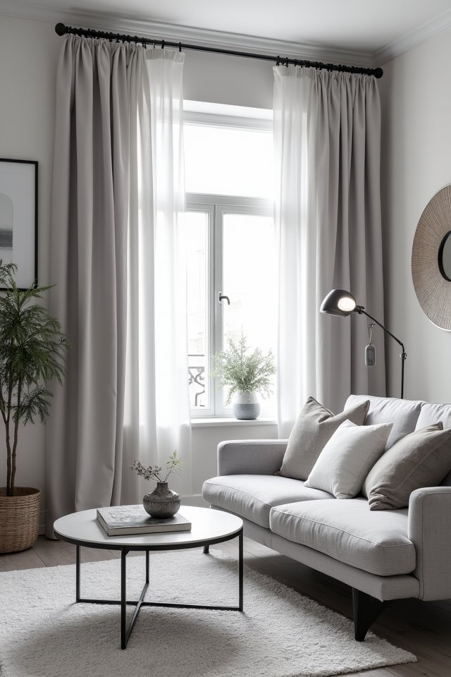 monochromatic curtains enhance elegance