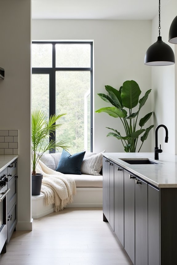 monochromatic kitchen tranquility achieved
