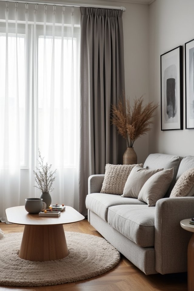 monochromatic living room serenity