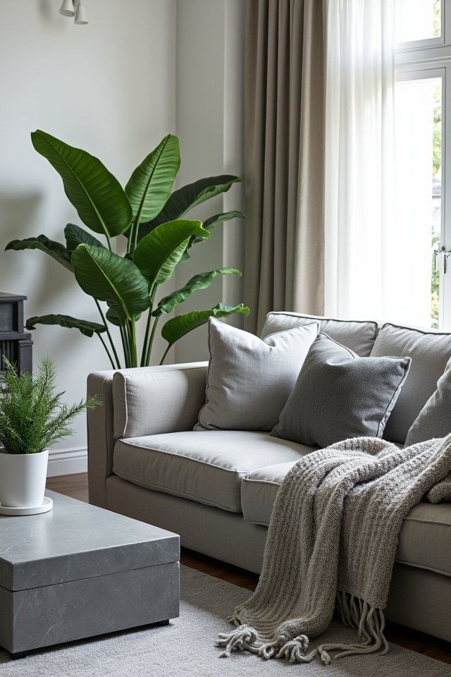monochrome grey with green