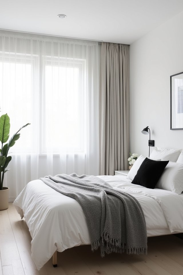 monochrome minimalist bedroom design