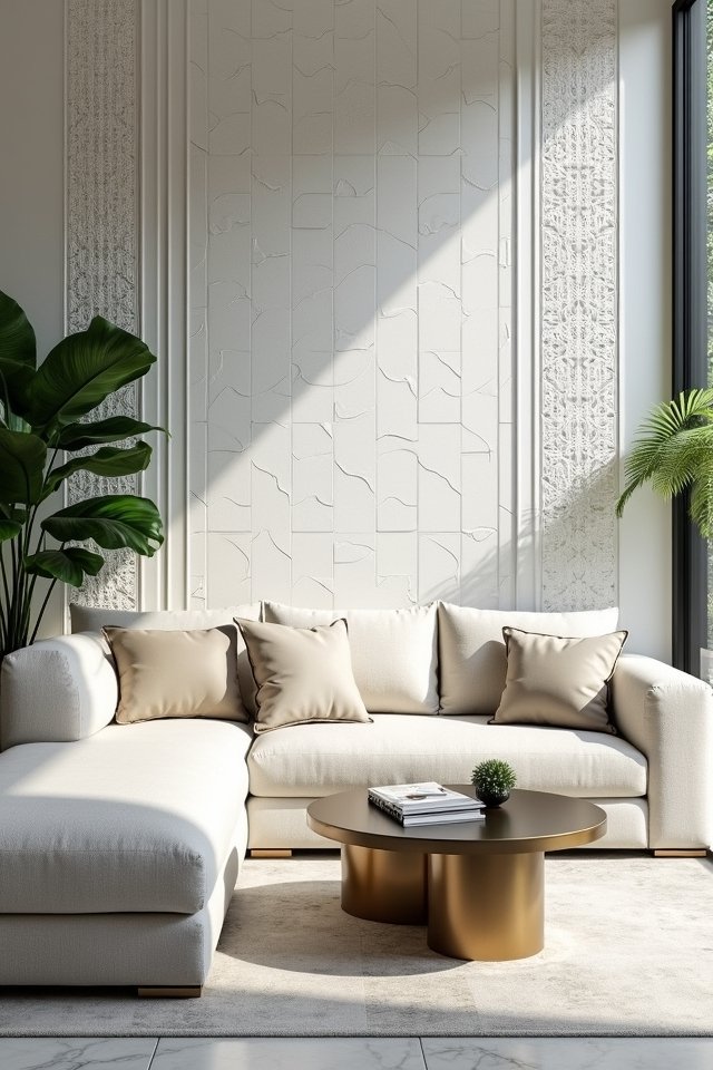 mosaic white tile accents