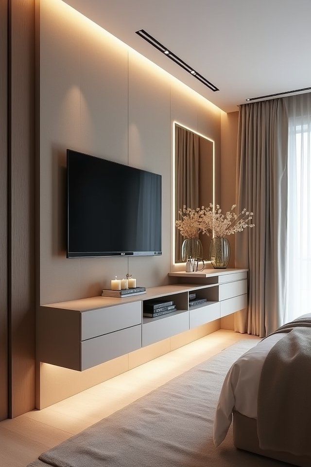 multifunctional floating tv unit