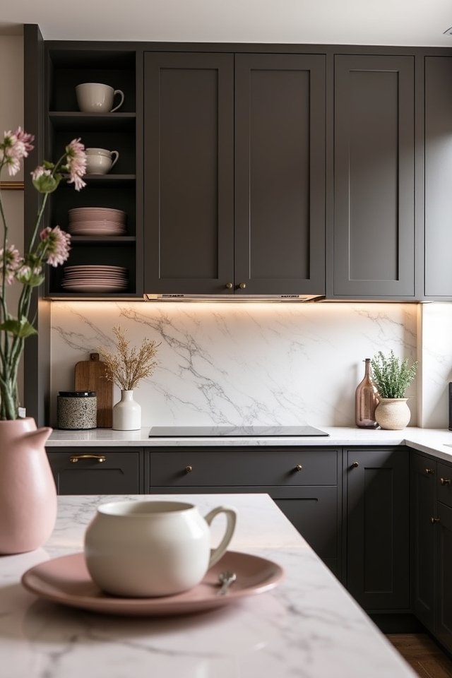 muted blush meets espresso elegance