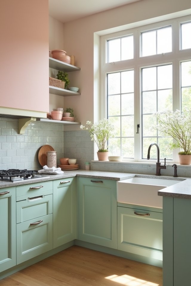 muted pastel kitchen retreat