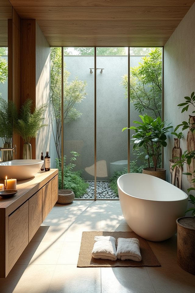 natural bathroom sanctuary elements