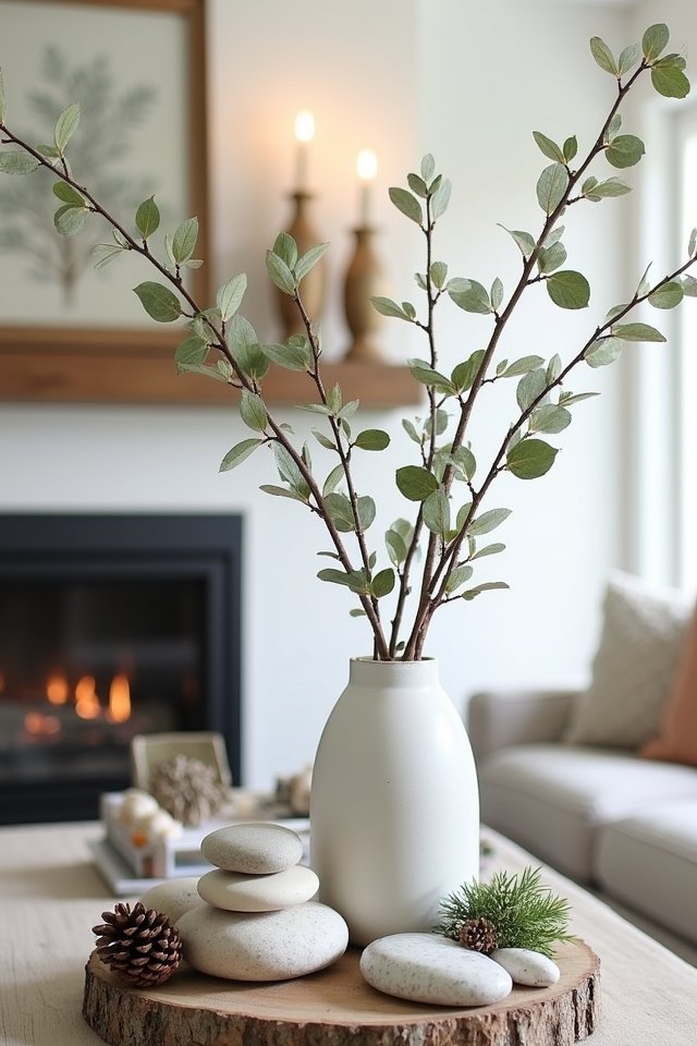 natural decor for mantle