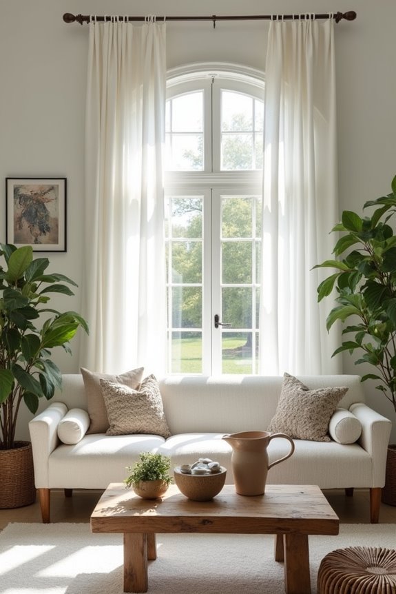 natural elements enhance white decor