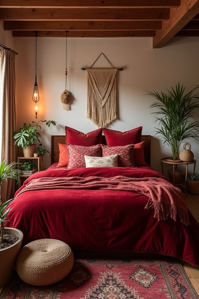 natural elements with red