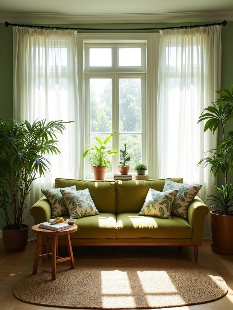 natural light with sheer curtains