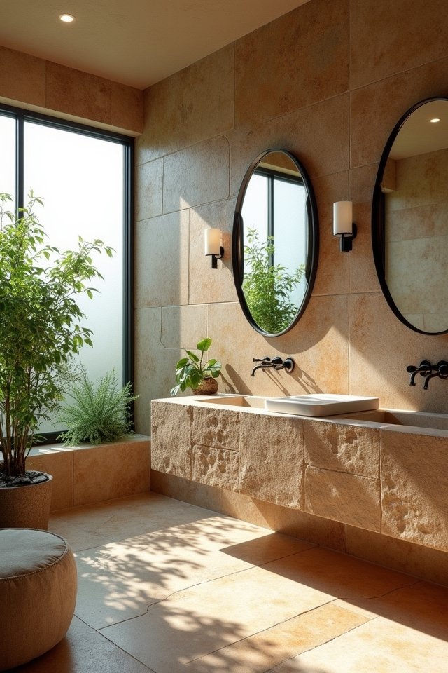 natural stone bathroom accent