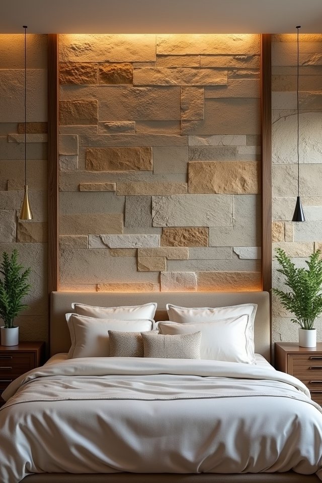 natural stone bedroom accents
