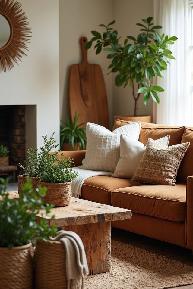 natural wood accents enhance decor