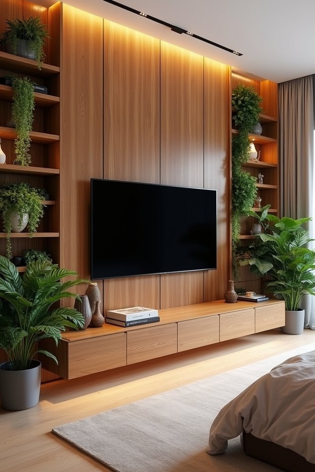 natural wood and plants