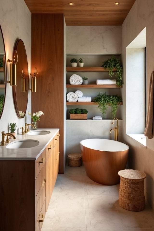 natural wood bathroom finishes