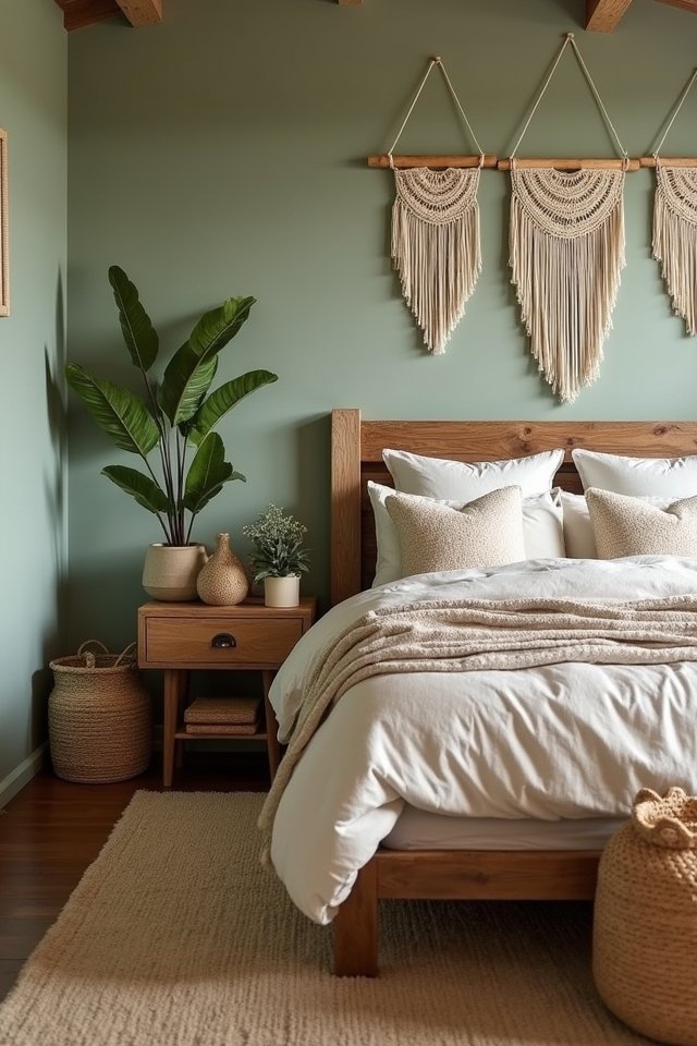 natural wood bedroom accents