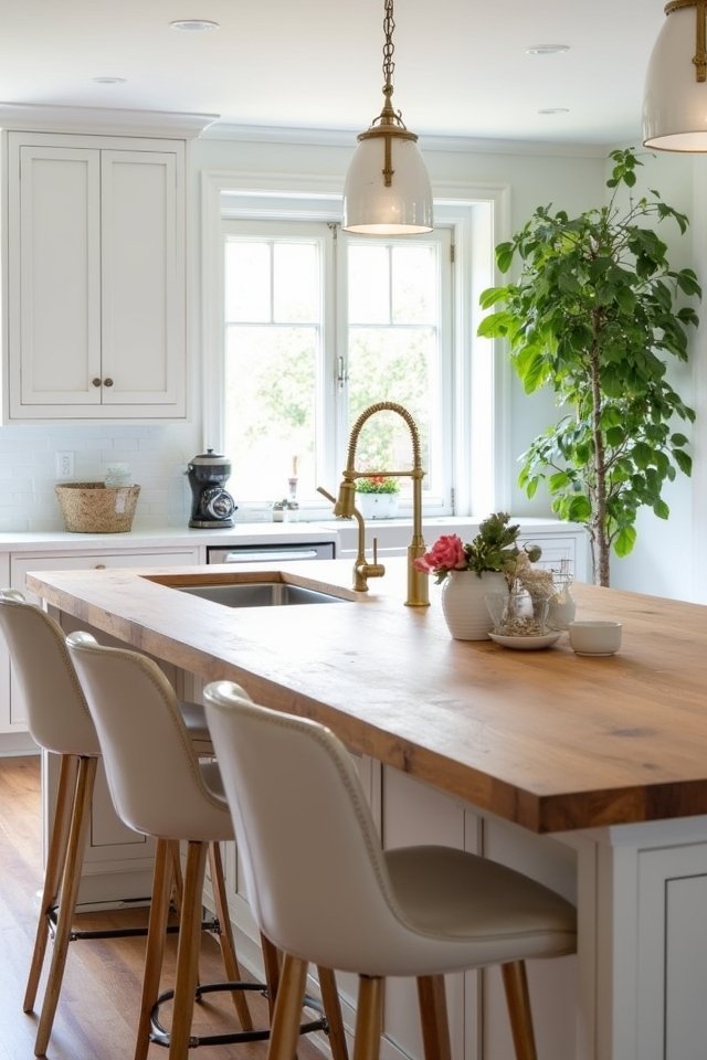 natural wood kitchen island