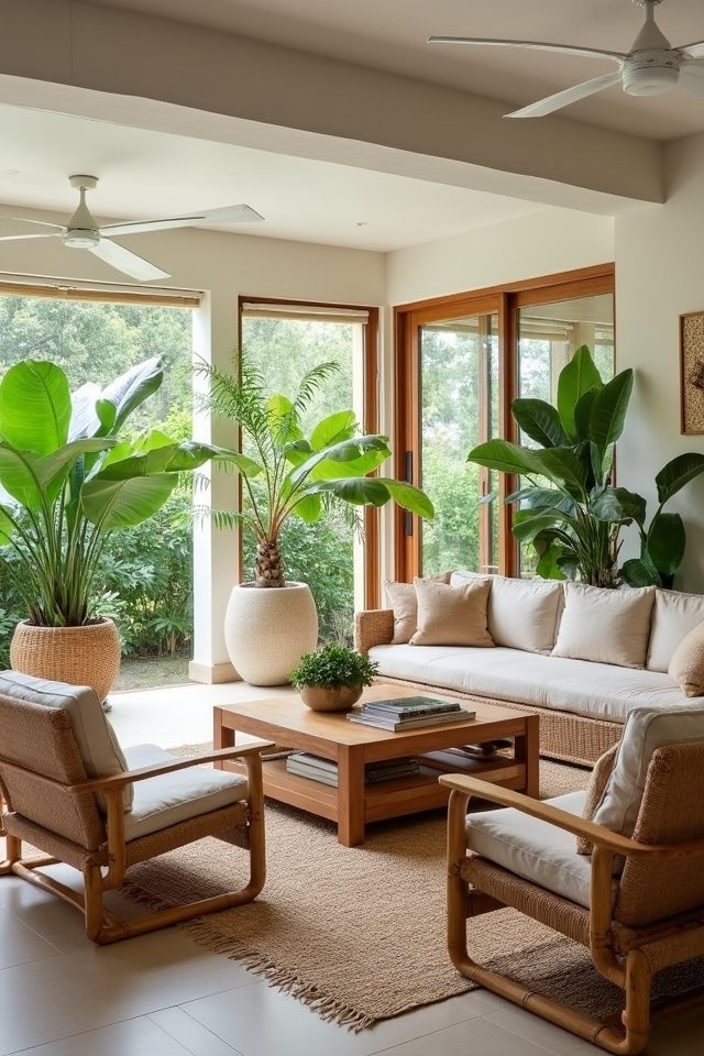 natural wood tropical decor