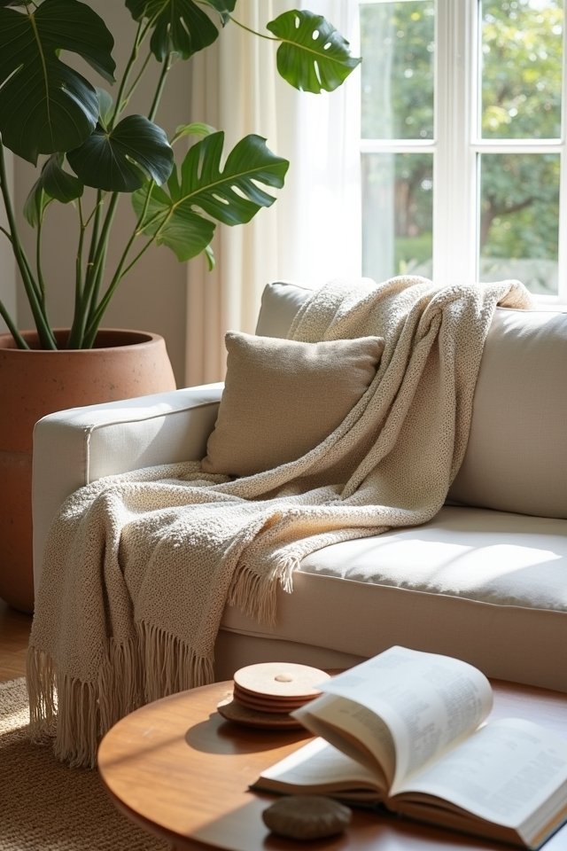 nature infused cozy living space