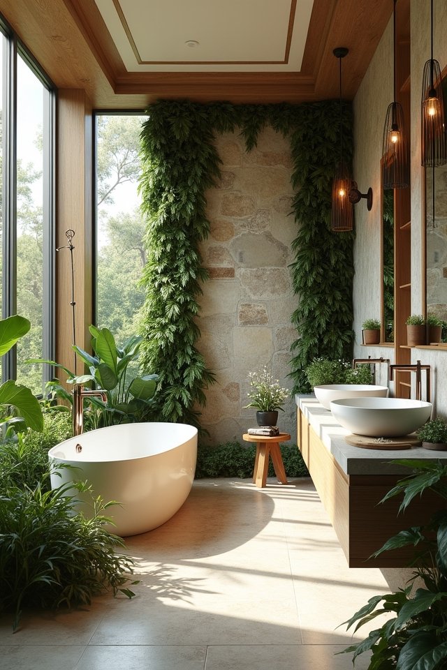 nature inspired bathroom oasis
