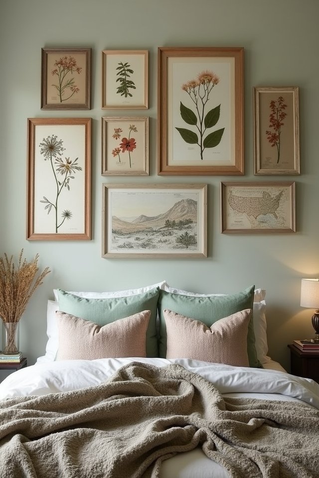 nature inspired bedroom collage