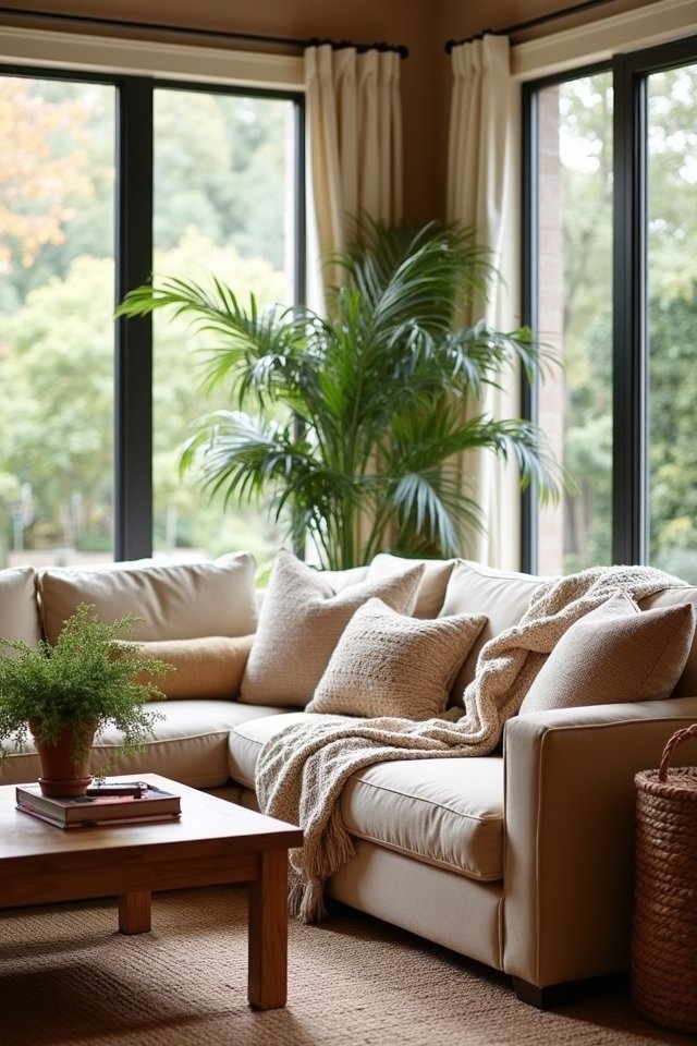 nature inspired cozy living room
