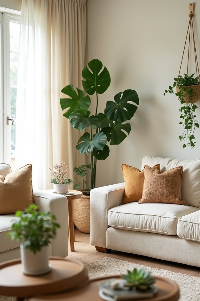 nature inspired cozy living room