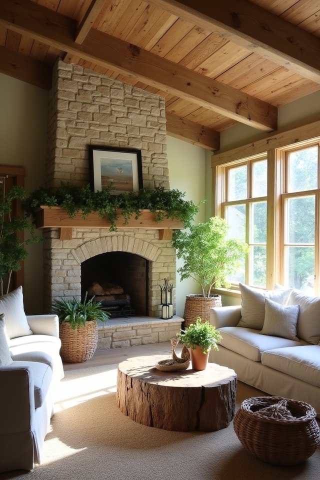 nature inspired cozy living room