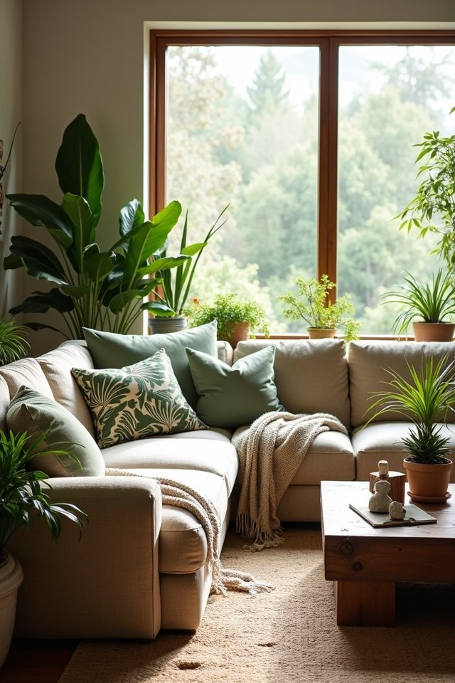 nature inspired cozy living room