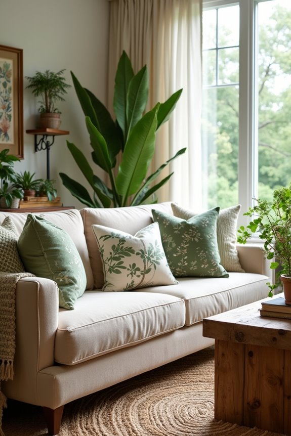nature inspired cozy living room
