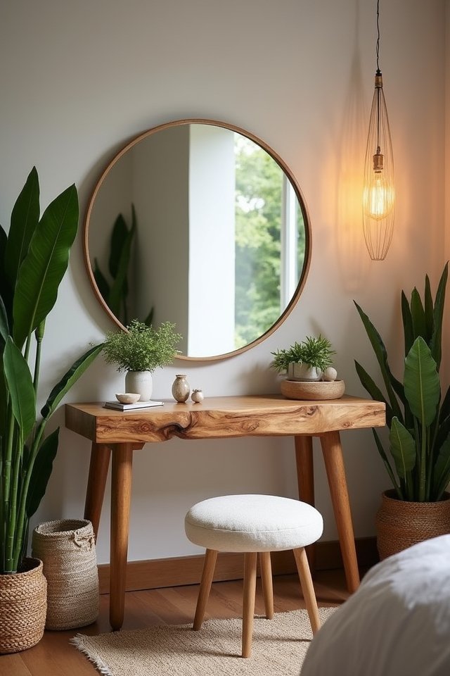 nature inspired dressing table decor