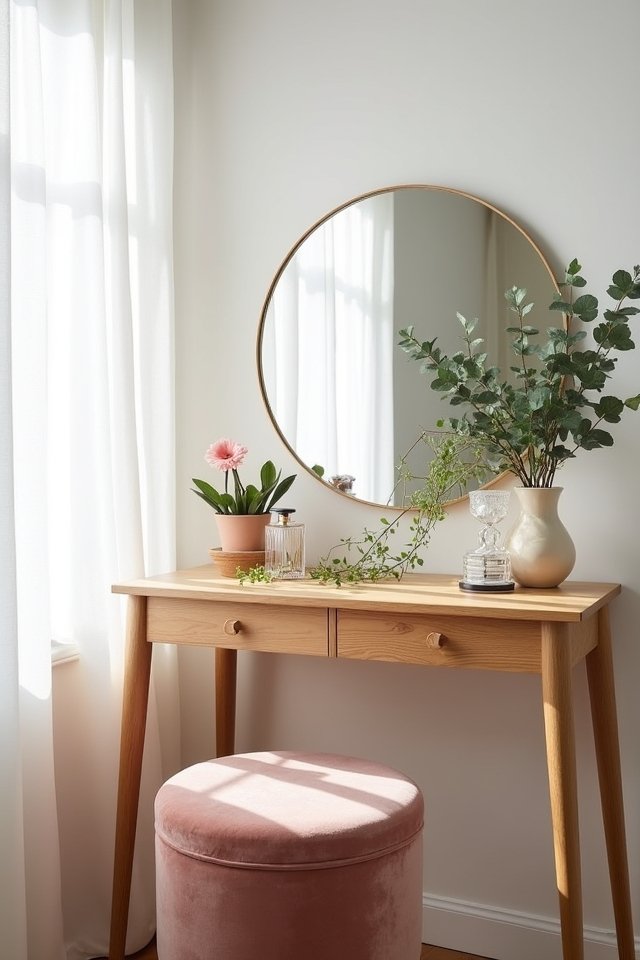 nature inspired dressing table decor
